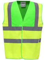 YOKO Sicherheitsweste Signalgelb mit Reflexstreifen, Hi-Vis Orange S, YK100 – Lime Yoke/Hi-Vis Yellow