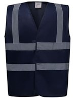 YOKO Sicherheitsweste Signalgelb mit Reflexstreifen, Hi-Vis Orange S, YK100 – Navy