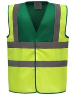 YOKO Sicherheitsweste Signalgelb mit Reflexstreifen, Hi-Vis Orange S, YK100 – Paramedic Green/Hi-Vis Yellow