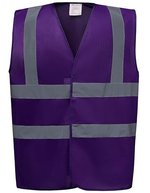 YOKO Sicherheitsweste Signalgelb mit Reflexstreifen, Hi-Vis Orange S, YK100 – Purple