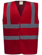 YOKO Sicherheitsweste Signalgelb mit Reflexstreifen, Hi-Vis Orange S, YK100 – Red