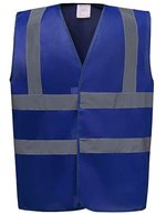 YOKO Sicherheitsweste Signalgelb mit Reflexstreifen, Hi-Vis Orange S, YK100 – Royal Blue