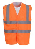 YOKO Hi-Vis Top Cool Recycled Open Mesh Waistcoat Hi-Vis Yellow M (YK120) – Royal Blue