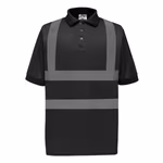 YOKO Polo di sicurezza riflettente con 2 strisce – Black