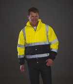 YOKO Wasserdichte Sicherheitsjacke mit Reflexion, Hi-Vis Orange/Navy S, YK218 – Bild 4