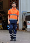 YOKO Hi-Vis Polo-Shirt mit reflektierenden Bändern, Hi-Vis Orange/Navy S, YK220 – Bild 8