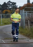 YOKO Hi-Vis Polo-Shirt mit reflektierenden Bändern, Hi-Vis Orange/Navy S, YK220 – Bild 9