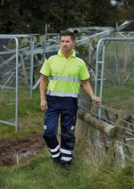 YOKO Hi-Vis Polo-Shirt mit reflektierenden Bändern, Hi-Vis Orange/Navy S, YK220 – Bild 10