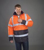 YOKO Wasserdichte Sicherheitsjacke mit Reflexstreifen in, Hi-Vis Orange/Navy S, YK302 – Bild 1