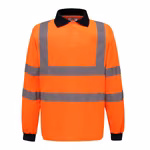 YOKO Hi-Vis Langarm Poloshirt mit Reflektoren, Hi-Vis Yellow 3XL, YK310 – Bild 1