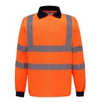 YOKO Hi-Vis Langarm Poloshirt mit Reflektoren – Hi-Vis Orange