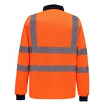 YOKO Hi-Vis Langarm Poloshirt mit Reflektoren, Hi-Vis Orange S, YK310 – Bild 3