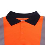 YOKO Hi-Vis Langarm Poloshirt mit Reflektoren, Hi-Vis Orange S, YK310 – Bild 5