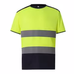 YOKO Hi-Vis Navy T-Shirt mit Reflexstreifen, Hi-Vis Yellow/Navy S, YK400 – Bild 1