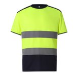 YOKO Hi-Vis Navy T-Shirt mit Reflexstreifen – Hi-Vis Orange/Navy