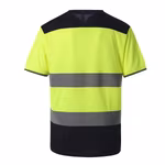 YOKO Hi-Vis Navy T-Shirt mit Reflexstreifen, Hi-Vis Yellow/Navy S, YK400 – Bild 3