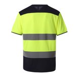 YOKO Hi-Vis Navy T-Shirt mit Reflexstreifen, Hi-Vis Orange/Navy S, YK400 – Bild 3