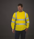 YOKO Hi-Vis Langarm Sicherheits-Shirt mit Reflektoren, Hi-Vis Orange S, YK420 – Bild 5