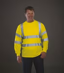 YOKO Hi-Vis Langarm Sicherheits-Shirt mit Reflektoren, Hi-Vis Orange S, YK420 – Bild 6