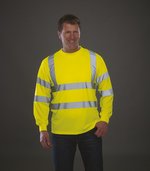 YOKO Hi-Vis Langarm Sicherheits-Shirt mit Reflektoren, Hi-Vis Orange S, YK420 – Bild 6