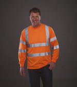 YOKO Hi-Vis Langarm Sicherheits-Shirt mit Reflektoren, Hi-Vis Orange S, YK420 – Bild 7