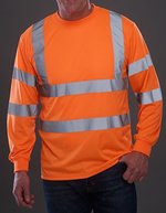 YOKO Hi-Vis Langarm Sicherheits-Shirt mit Reflektoren – Hi-Vis Orange