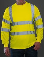 YOKO Hi-Vis Langarm Sicherheits-Shirt mit Reflektoren – Hi-Vis Yellow