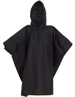 YOKO Regenponcho mit Kapuze und Beutel – Black