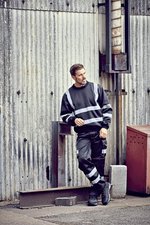 YOKO Hi-Vis Sicherheits-Sweatshirt mit Reflexstreifen, Black S, YK510 – Bild 1