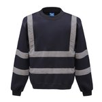 YOKO Hi-Vis Sicherheits-Sweatshirt mit Reflexstreifen, Black S, YK510 – Bild 3