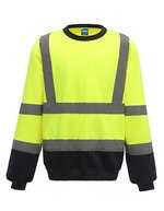 YOKO Hi-Vis Sicherheits-Sweatshirt mit Reflexstreifen – Hi-Vis Yellow/Navy