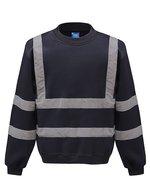 YOKO Hi-Vis Sicherheits-Sweatshirt mit Reflexstreifen, Black S, YK510 – Navy