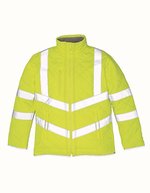YOKO Hi-Vis Sicherheitsjacke mit Fleecefutter, Black XS, YK706 – Hi-Vis Yellow