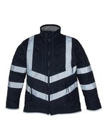 YOKO Hi-Vis Sicherheitsjacke mit Fleecefutter, Black XS, YK706 – Navy