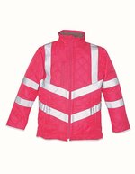 YOKO Hi-Vis Sicherheitsjacke mit Fleecefutter, Black XS, YK706 – Pink