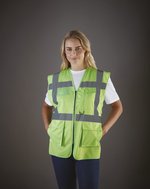 YOKO Sicherheitsweste mit Reflexstreifen und Taschen, Hi-Vis Orange/Black XL, YK801 – Bild 8
