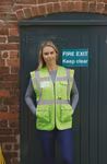 YOKO Safety Vest with Reflective Stripes and Pockets, Paramedic Green M, YK801 – image 9