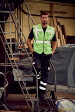 YOKO Sicherheitsweste mit Reflexstreifen und Taschen, Hi-Vis Orange/Black XL, YK801 – Bild 10