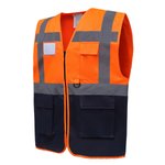 YOKO Sicherheitsweste mit Reflexstreifen und Taschen, Hi-Vis Orange/Black XL, YK801 – Bild 5