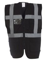 YOKO Sicherheitsweste mit Reflexstreifen und Taschen – Black