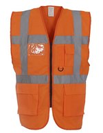 YOKO Sicherheitsweste mit Reflexstreifen und Taschen – Hi-Vis Orange