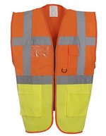 YOKO Sicherheitsweste mit Reflexstreifen und Taschen – Hi-Vis Orange/Hi-Vis Yellow