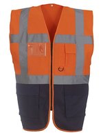 YOKO Sicherheitsweste mit Reflexstreifen und Taschen, Hi-Vis Orange/Black XL, YK801 – Haute visibilite Orange/Marine