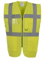 YOKO Sicherheitsweste mit Reflexstreifen und Taschen, Hi-Vis Orange/Black XL, YK801 – Haute visibilite Jaune