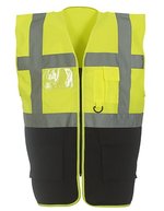 YOKO Sicherheitsweste mit Reflexstreifen und Taschen, Hi-Vis Orange/Black XL, YK801 – Haute visibilite Jaune/Noir