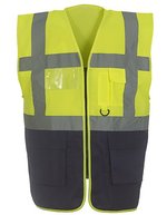 YOKO Sicherheitsweste mit Reflexstreifen und Taschen, Hi-Vis Orange/Black XL, YK801 – Haute visibilite Jaune/Marine
