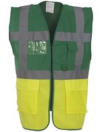 YOKO Sicherheitsweste mit Reflexstreifen und Taschen, Hi-Vis Orange/Black XL, YK801 – Paramedic Vert/Haute visibilite Jaune