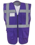 YOKO Sicherheitsweste mit Reflexstreifen und Taschen, Hi-Vis Orange/Black XL, YK801 – Violet
