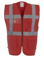 YOKO Sicherheitsweste mit Reflexstreifen und Taschen, Hi-Vis Orange/Black XL, YK801 – Rouge