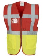 YOKO Sicherheitsweste mit Reflexstreifen und Taschen, Hi-Vis Orange/Black XL, YK801 – Rouge/Haute visibilite Jaune
